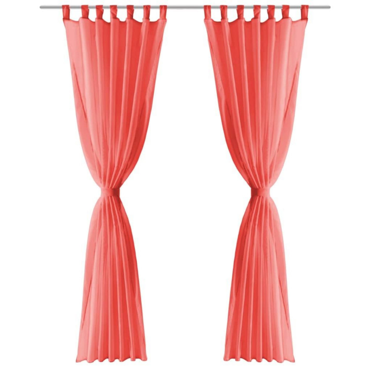 VIDAXL Rideau occultant 2 pcs Voile 140 x 225 cm Rouge
