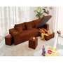 Voir la diapositive 3 : BEST MOBILIER California - canapé d'angle réversible 4 places - convertible avec coffre, étagère et poufs - en velours texturé