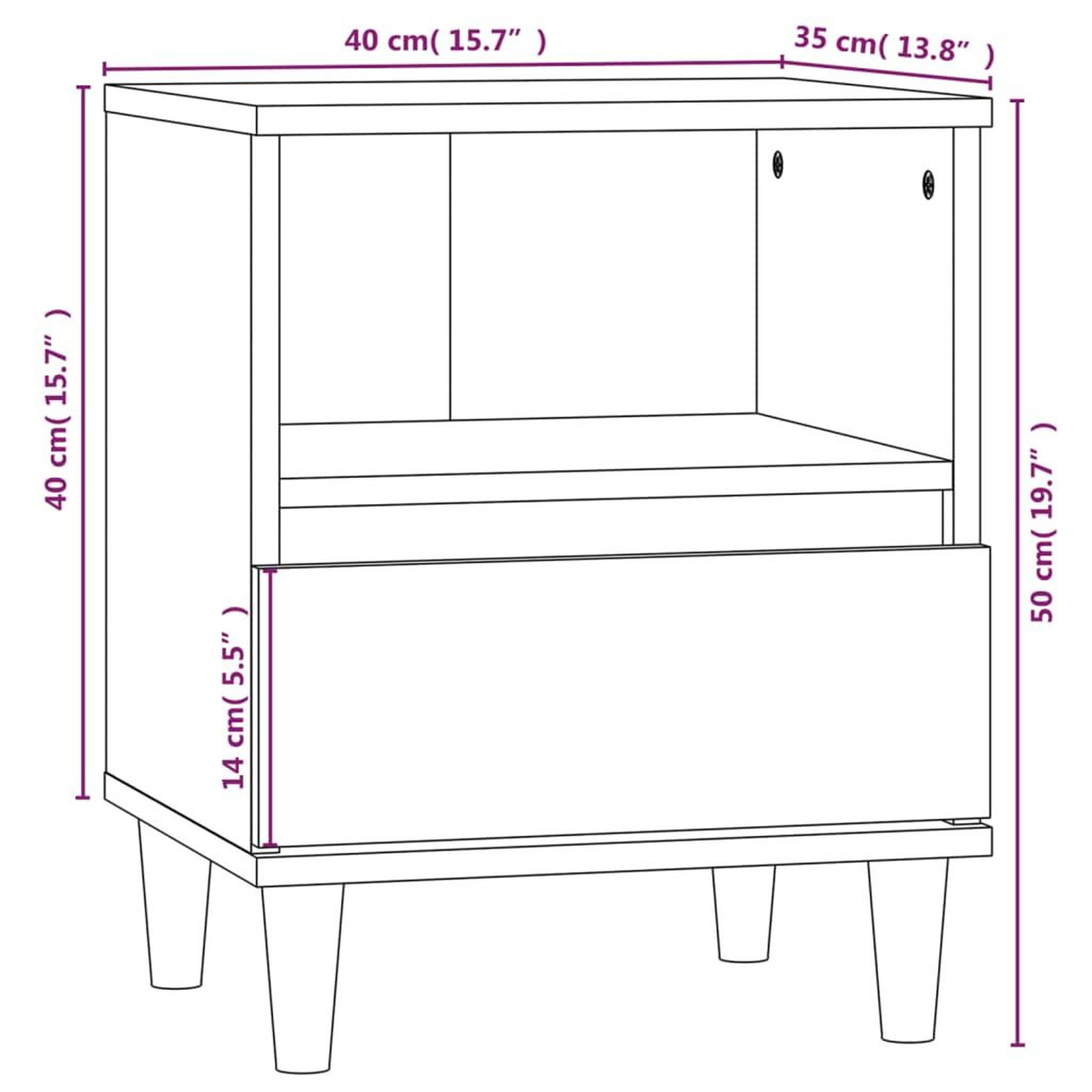 Voir la diapositive 6 : VIDAXL Tables de chevet 2 pcs Blanc brillant 40x35x50 cm