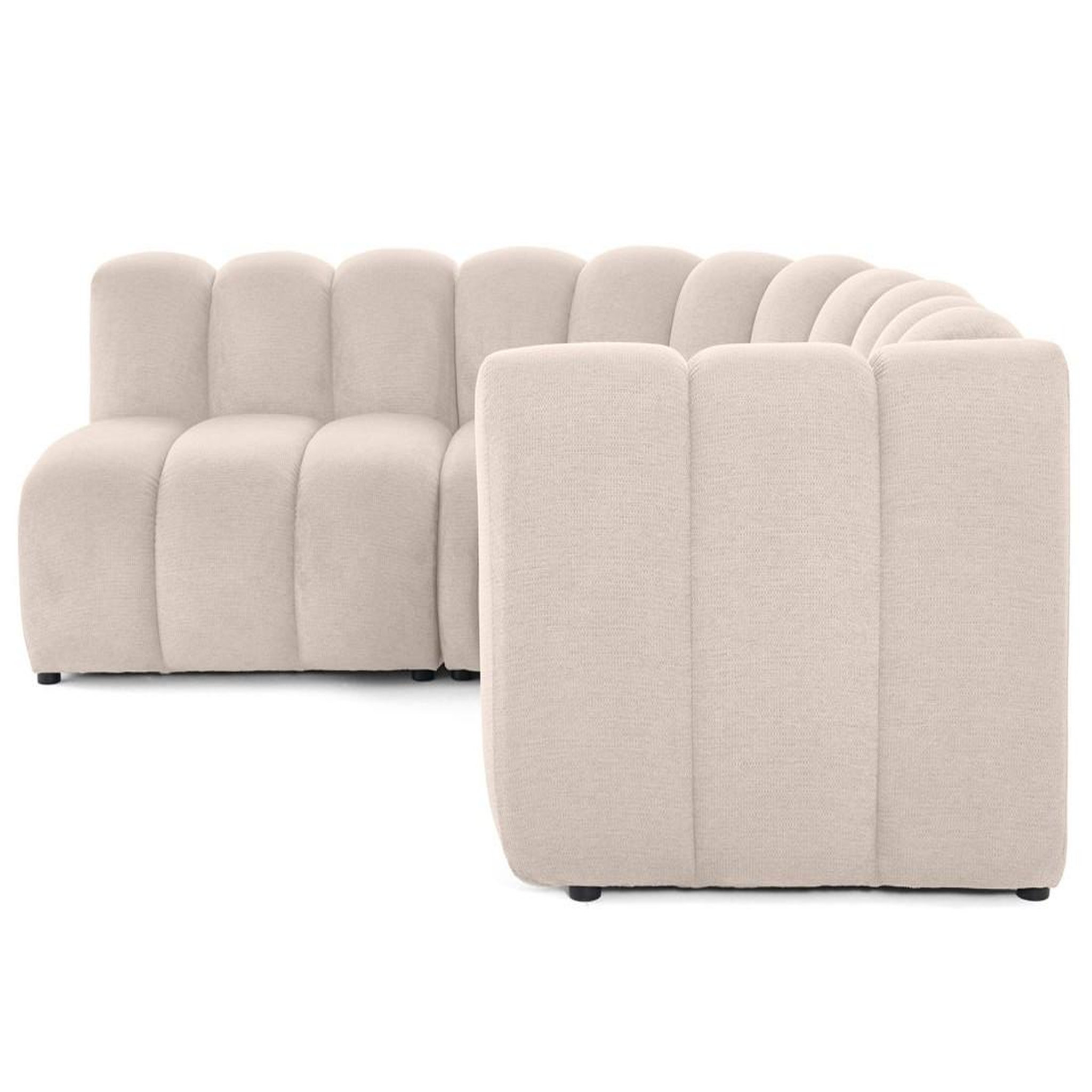 Voir la diapositive 6 : LISA DESIGN Debbie - canapé modulable d'angle gauche 4 places avec accoudoir en tissu texturé
