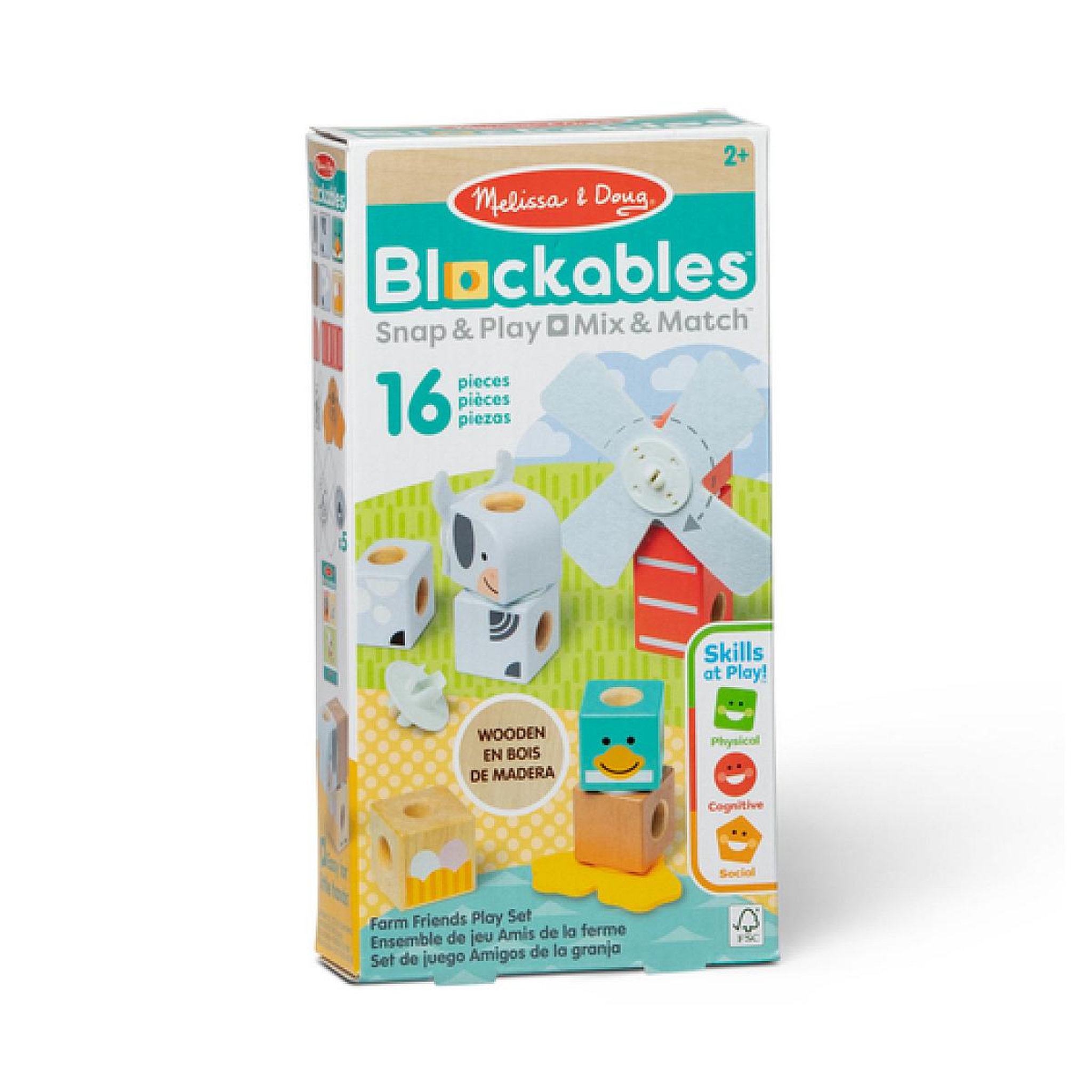 Voir la diapositive 3 : SpinMaster Melissa  and  Doug Les amis de la ferme - 16 pieces - BLOCKABLES