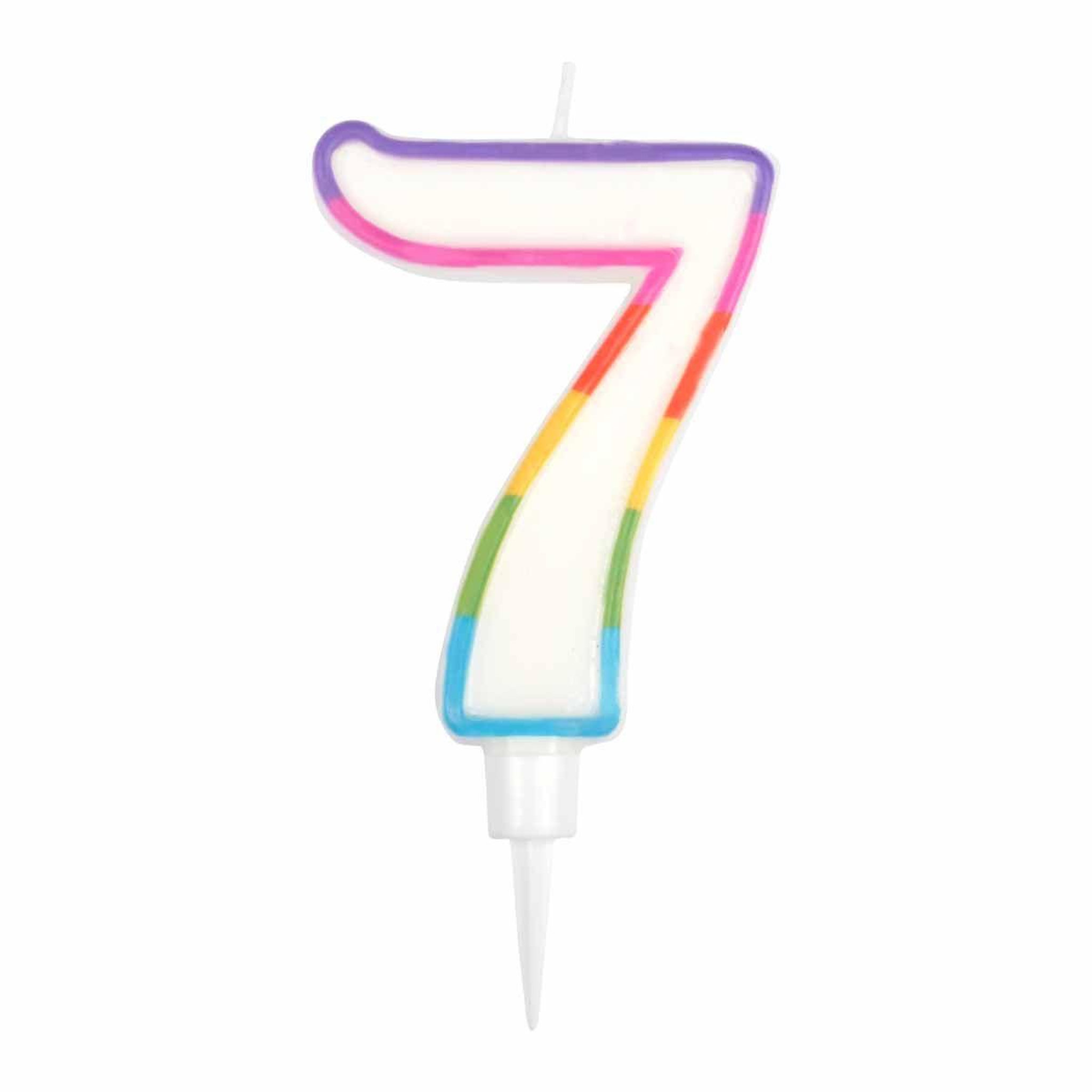 HOMEA Bougie d'Anniversaire  Chiffre 7  10cm Multicolore