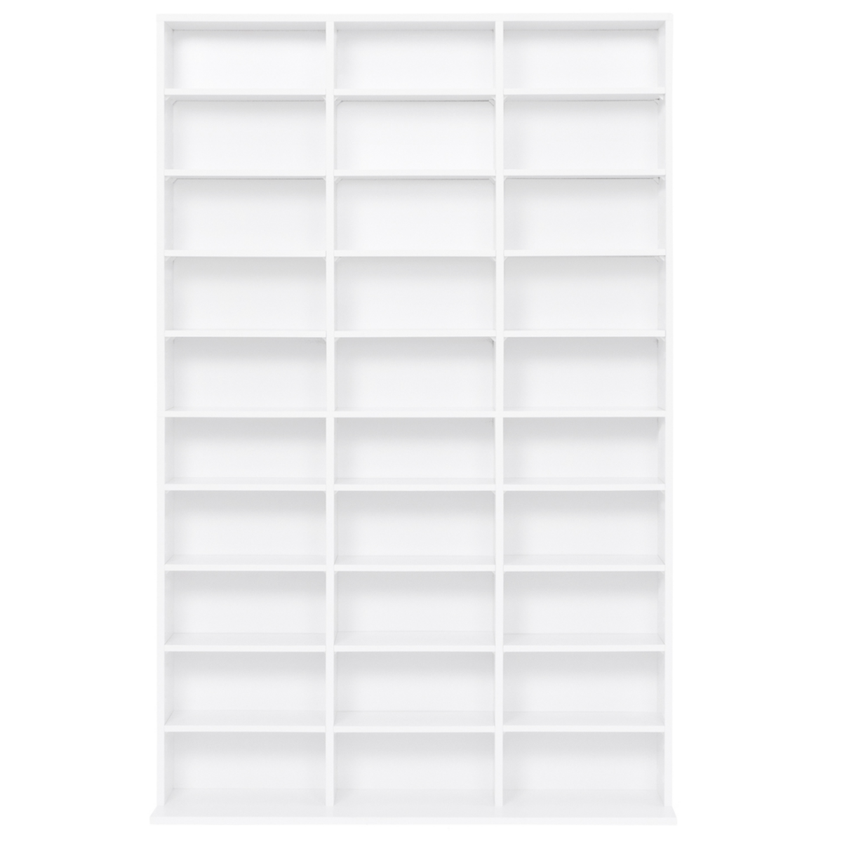 ID MARKET Bibliothèque étagère CD CEYLIA 30 cases avec étagères modulables bois blanc
