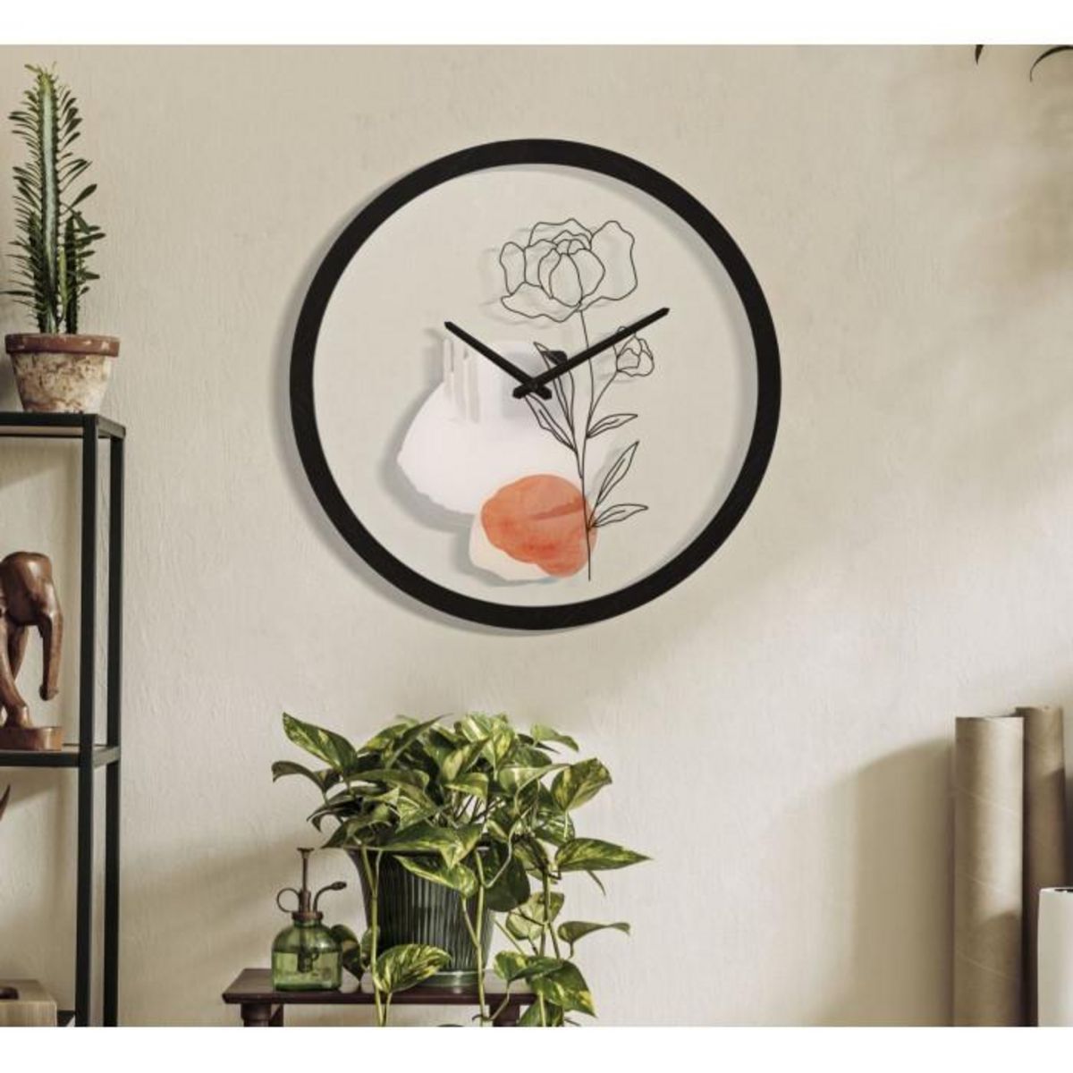 Paris Prix Horloge Murale en Verre  Rose  40cm Multicolore