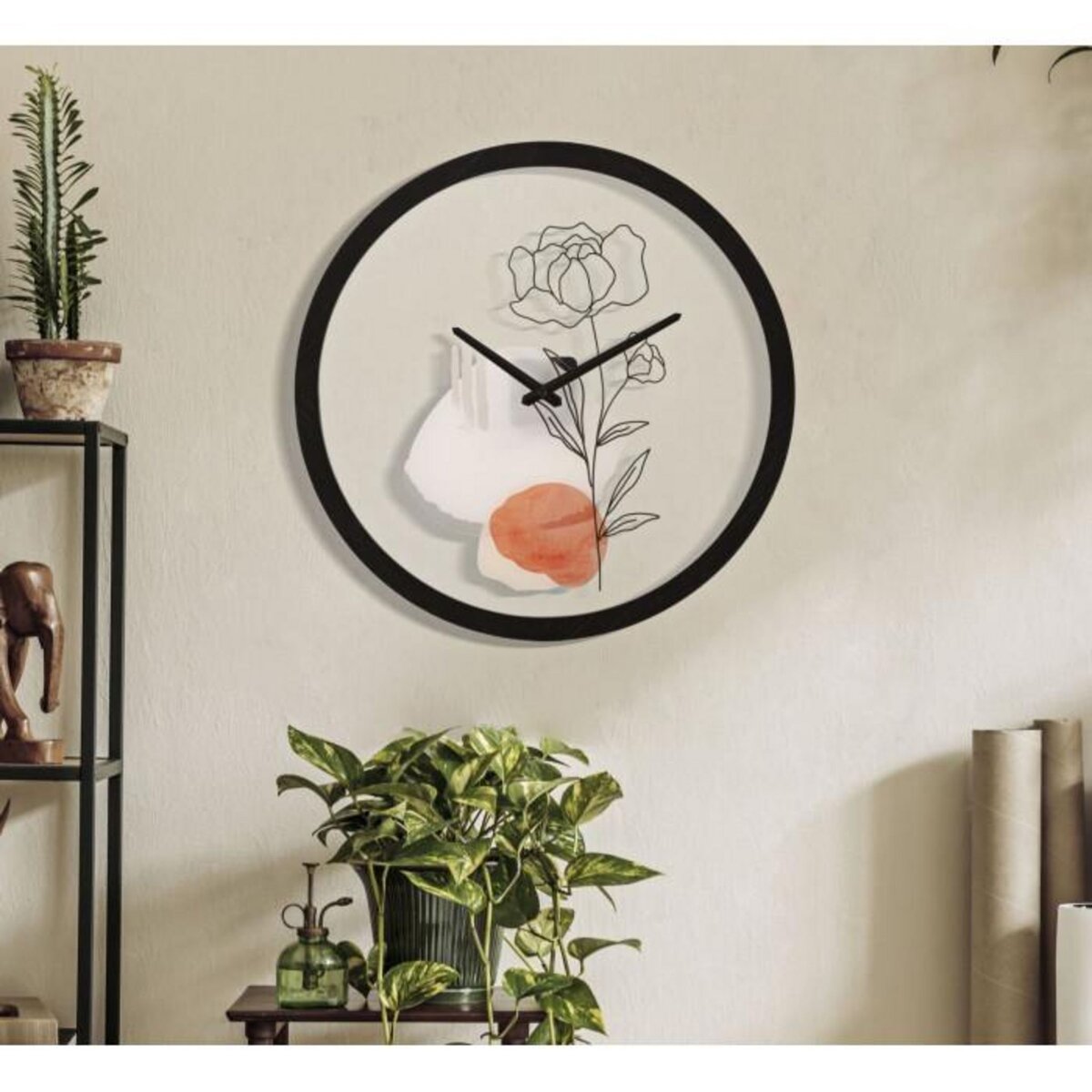 Paris Prix Horloge Murale en Verre  Rose  40cm Multicolore