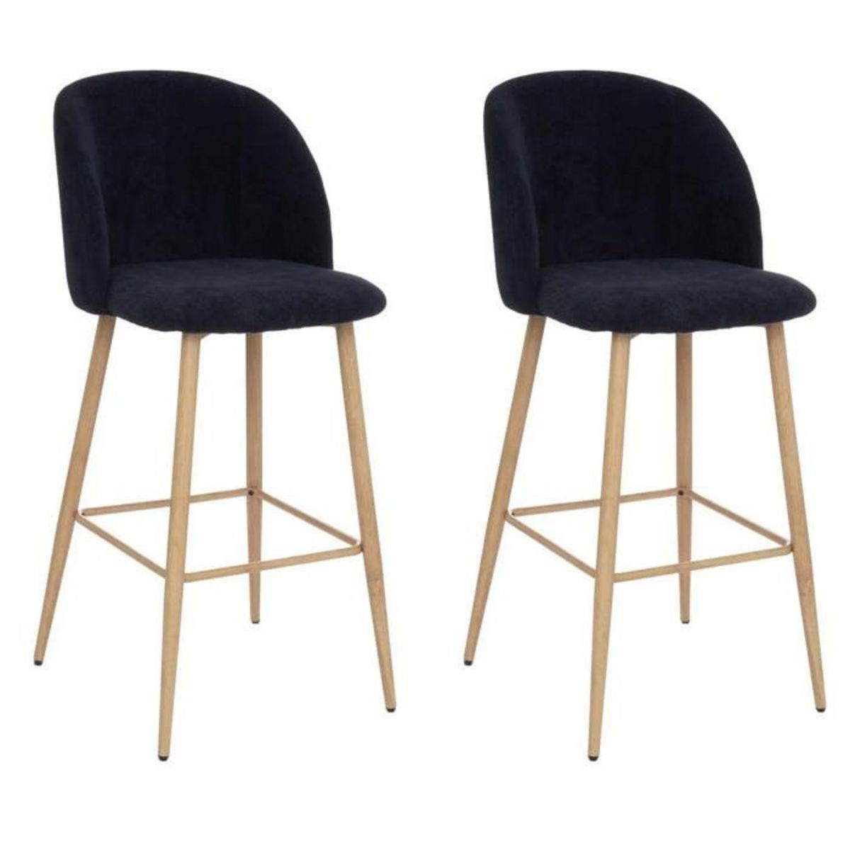ATMOSPHERA Lot de 2 Chaises de Bar  Céleste  106cm Bleu Encre