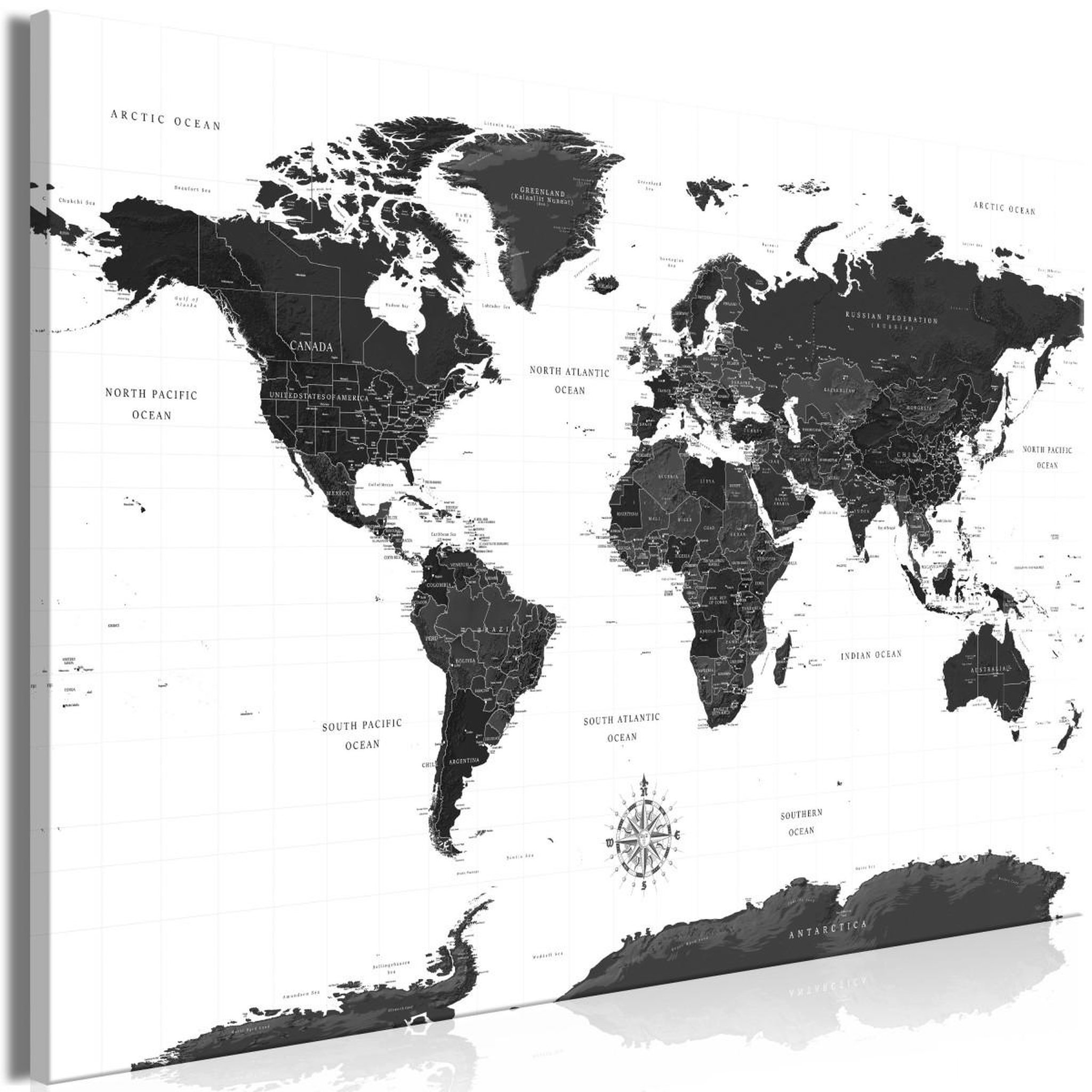 Paris Prix Tableau imprimé  black & white map wide. Coloris disponibles : Multicolore