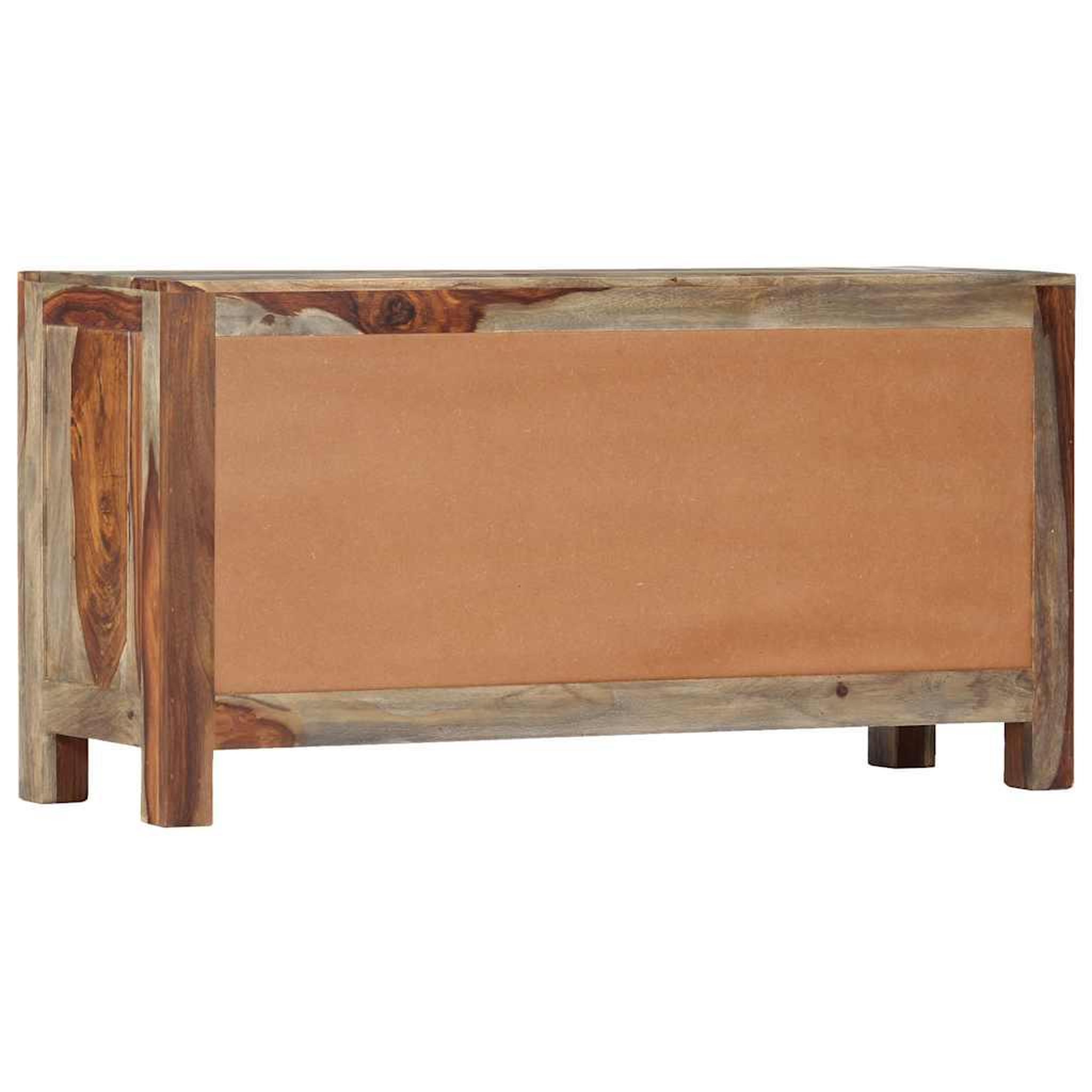 Voir la diapositive 4 : VIDAXL Buffet gris 100x30x50 cm bois massif