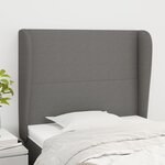VIDAXL Tete de lit avec oreilles Gris fonce 83x23x118/128 cm Tissu