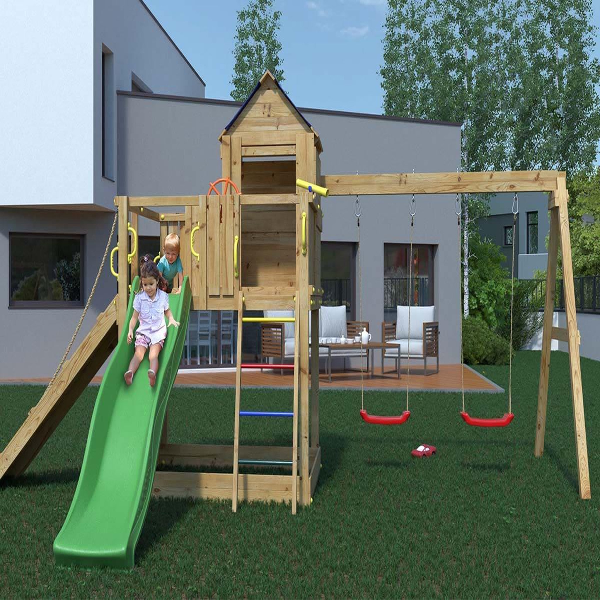 Voir la diapositive 3 : Fungoo Aire de jeux treehouse - fungoo