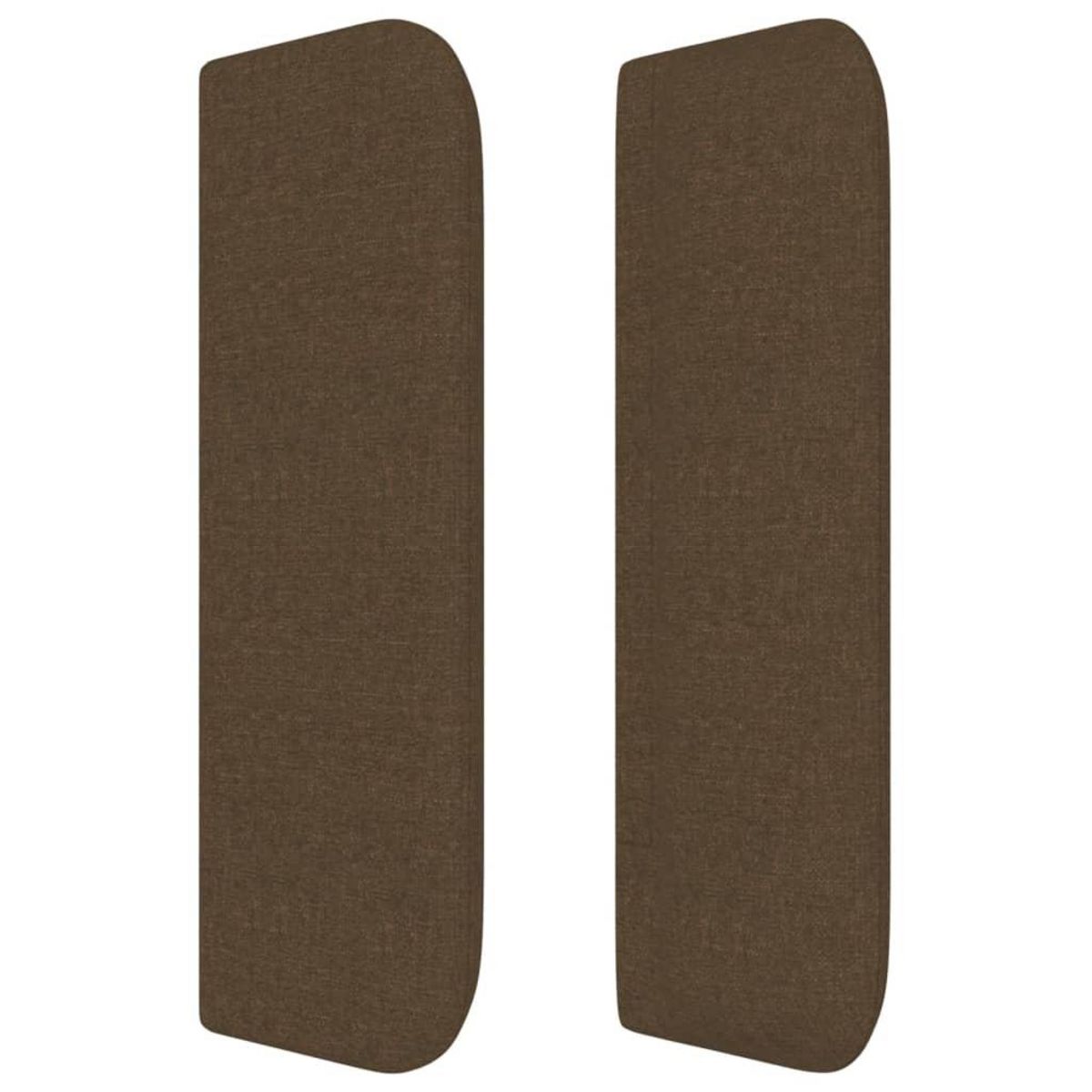 VIDAXL Tete de lit avec oreilles Marron Fonce 203x16x78/88 cm Tissu