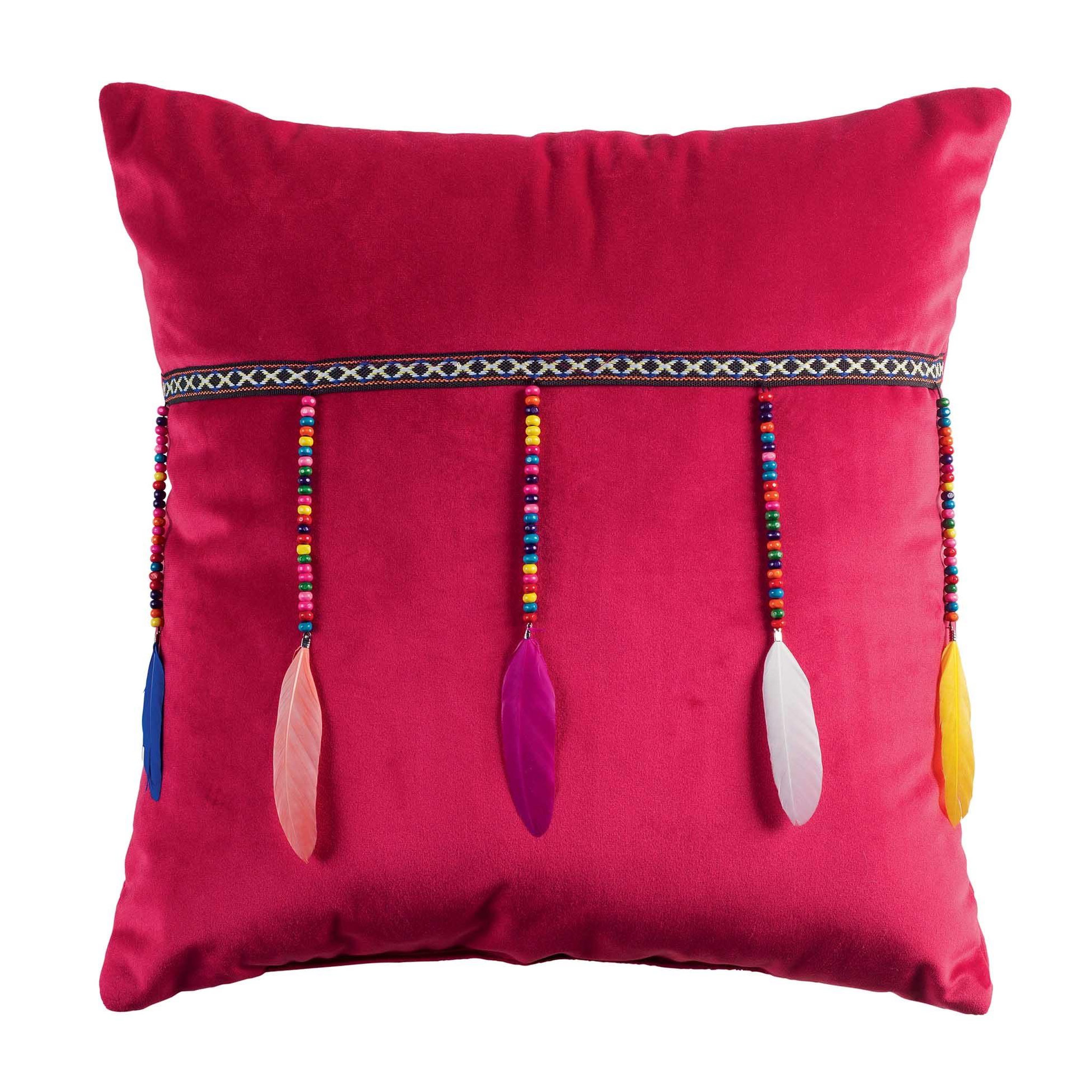 Eden Coussin effet velours pampilles plumis