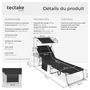 Voir la diapositive 6 : tectake Lot de 2 bains de soleil pliable noir