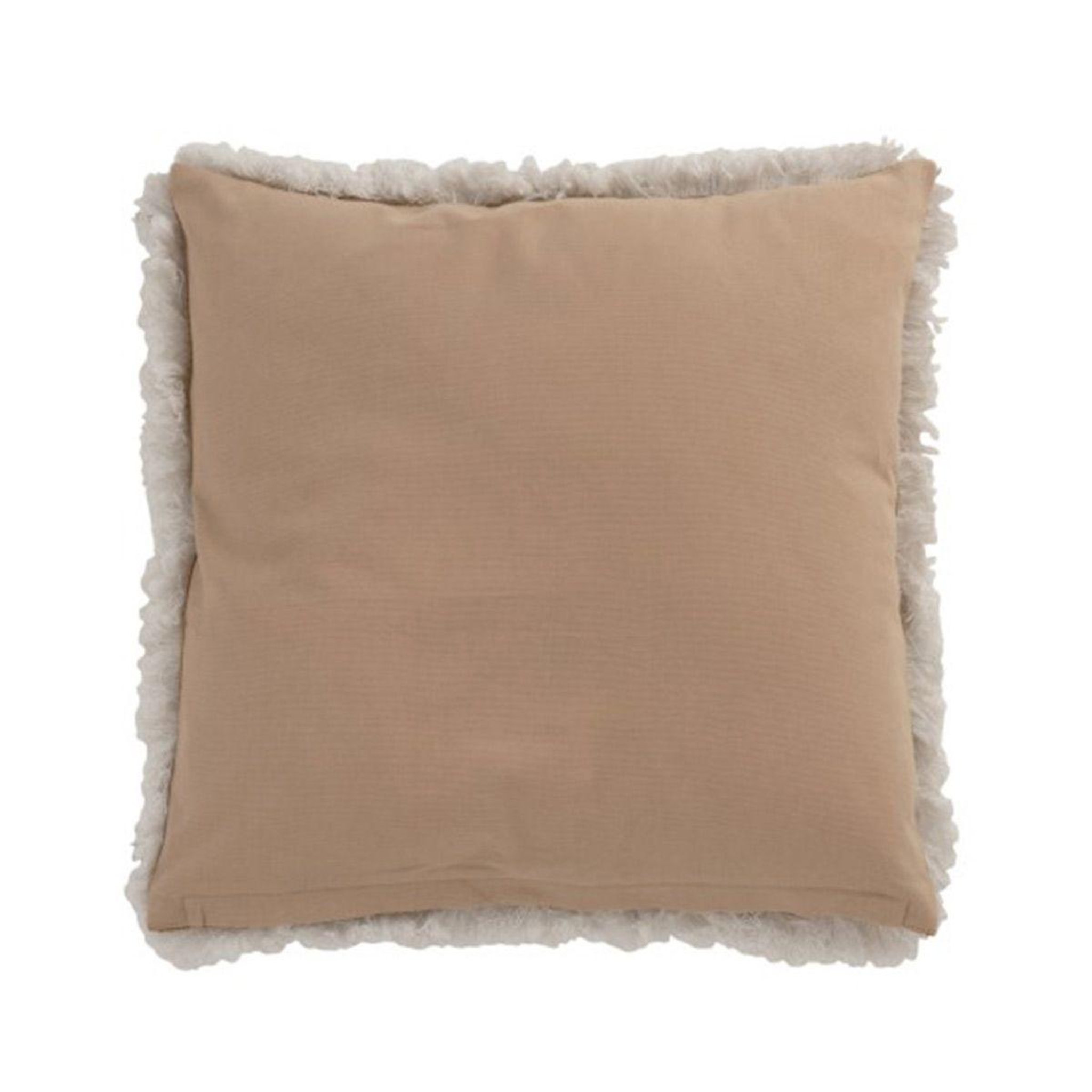 Voir la diapositive 2 : J-LINE Coussin déco en jute  miroirs  45x47cm naturel