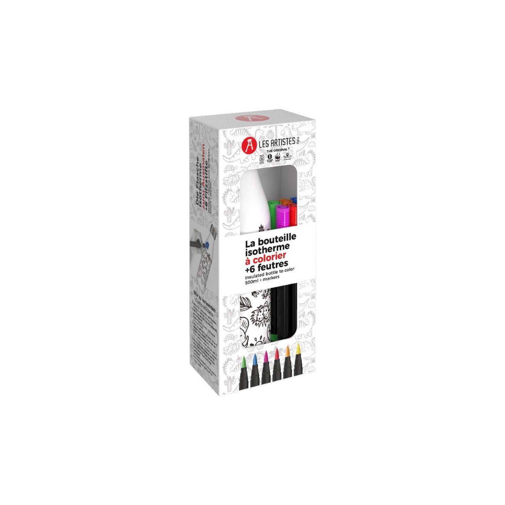 Voir la diapositive 4 : Les Artistes Bouteille creative color set dino mat 500ml