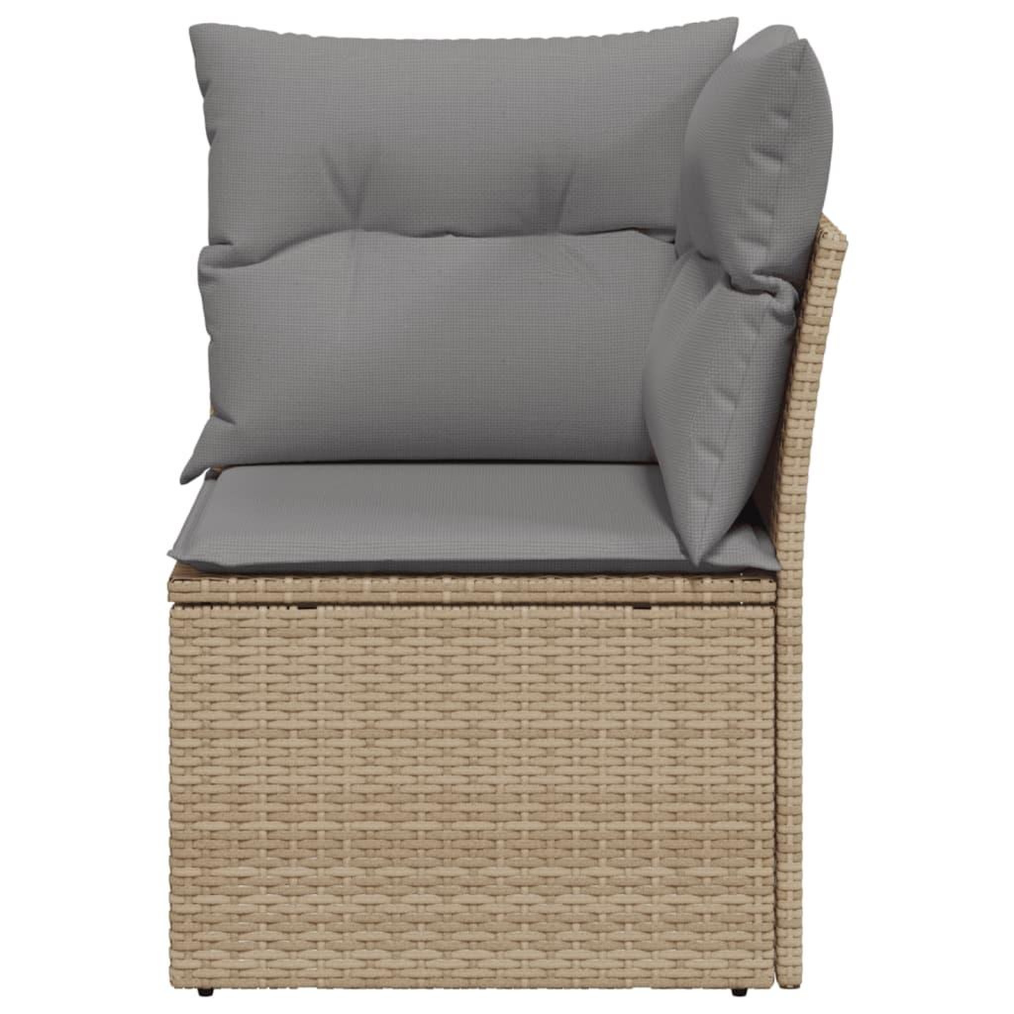 Voir la diapositive 4 : VIDAXL Canape d'angle de jardin avec coussins beige resine tressee