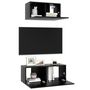 Voir la diapositive 3 : VIDAXL Ensemble de meuble TV 2 pcs Noir Bois d'ingenierie