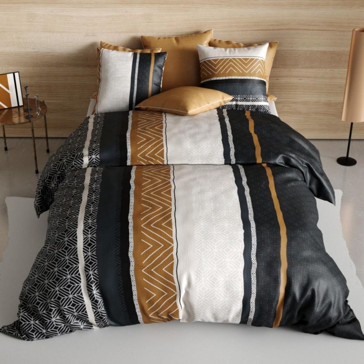 ATELIER DU COTON Housse de couette 260x240 TROPHE + 2 taies coton 57 fils