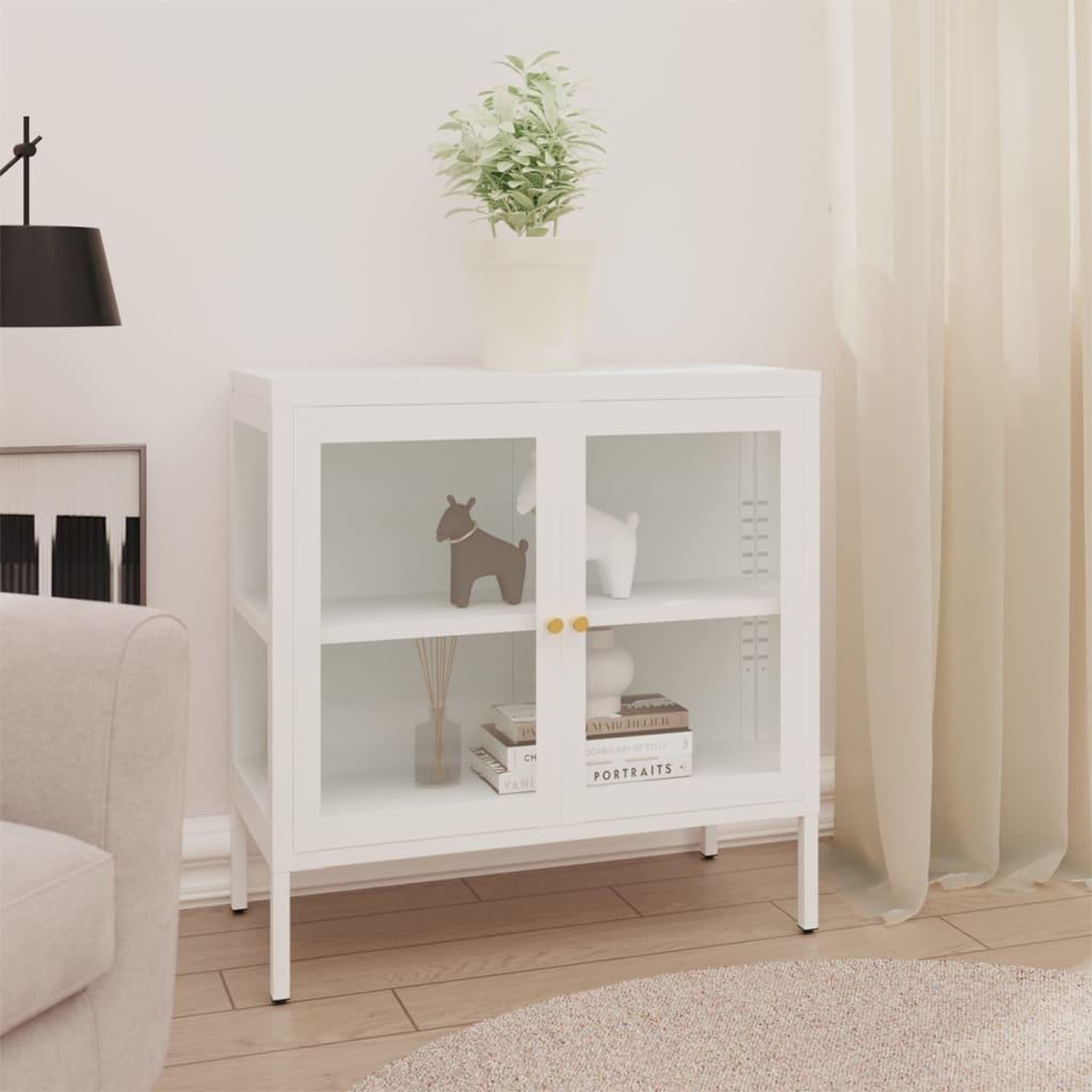 Voir la diapositive 1 : VIDAXL Buffet Blanc 70x35x70 cm Acier et verre