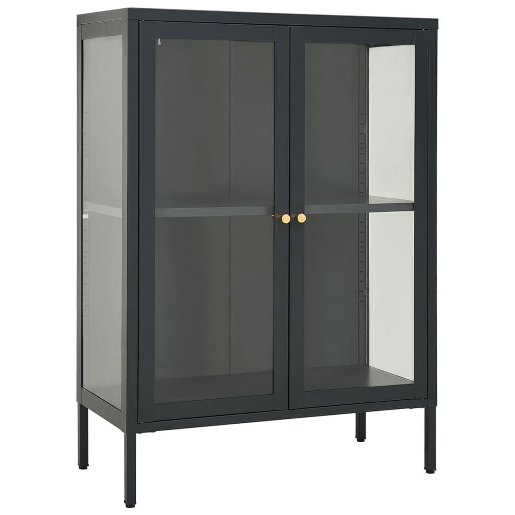 Voir la diapositive 2 : VIDAXL Buffet Anthracite 75x35x105 cm Acier et verre