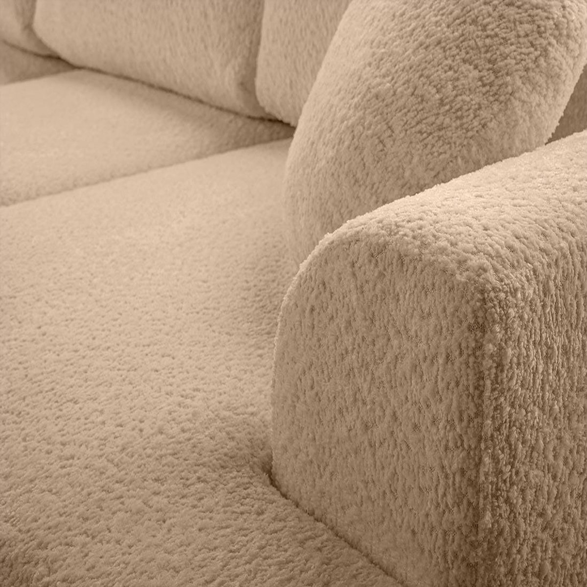 BEST MOBILIER Candela - canapé d'angle gauche 4 places - convertible avec coffre - en tissu bouclette