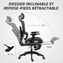 Voir la diapositive 4 : HOMCOM Fauteuil de bureau ergonomique grand confort entièrement réglable tissu maille noir