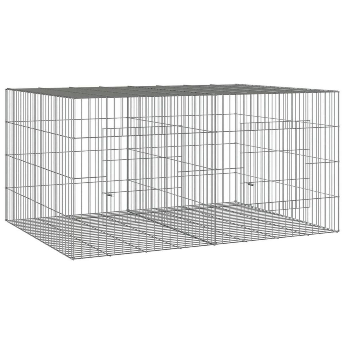 VIDAXL Cage a lapin 2 panneaux 110x79x54 cm Fer galvanise