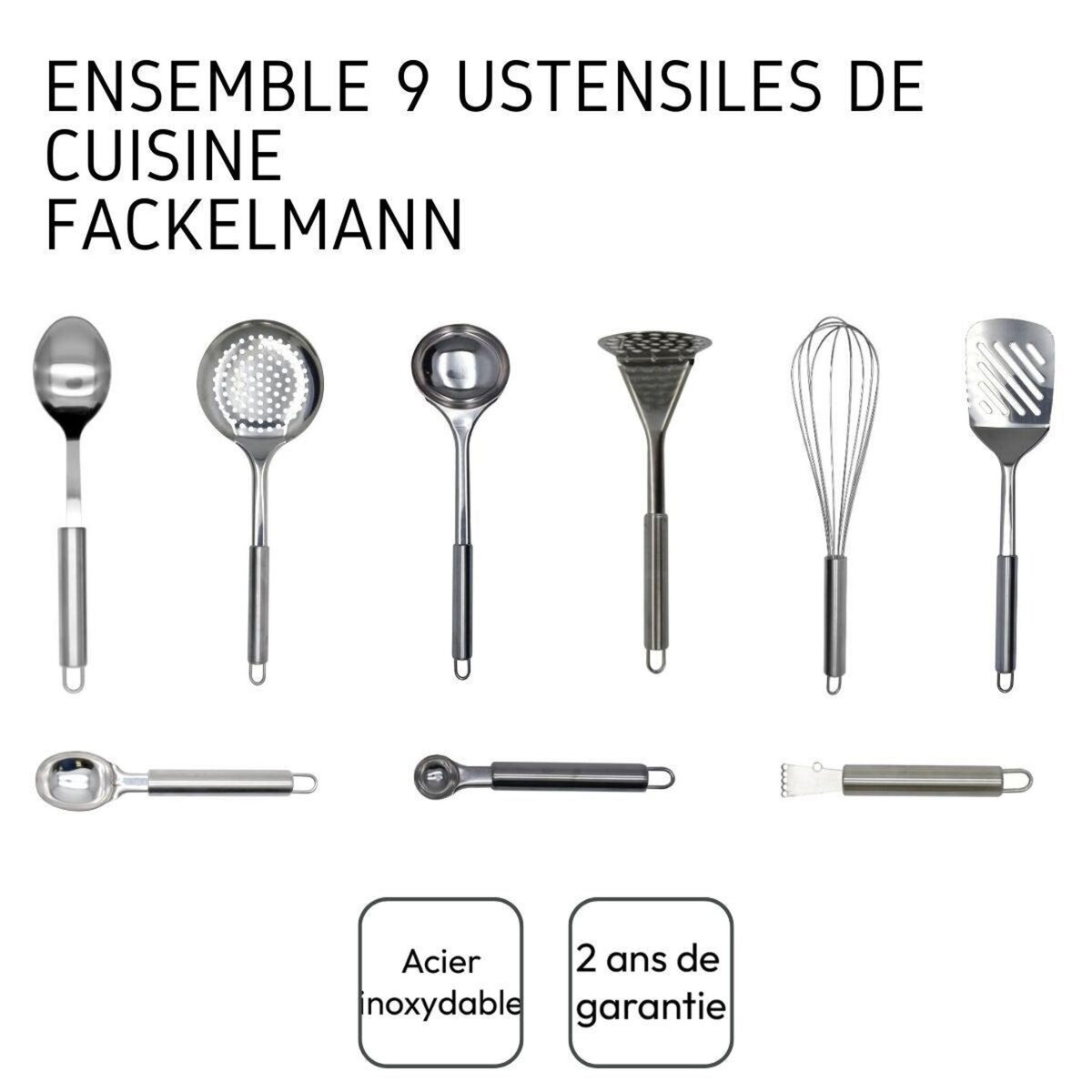 Fackelmann Ensemble ustensiles de cuisine 9 pièces Fackelmann Elemental