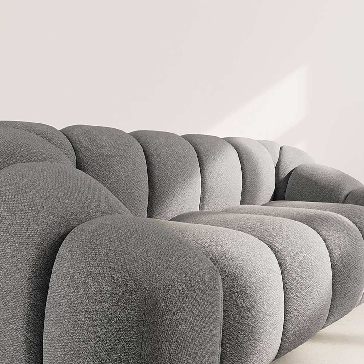 LISA DESIGN Ava - canapé 3 places en velours texturé