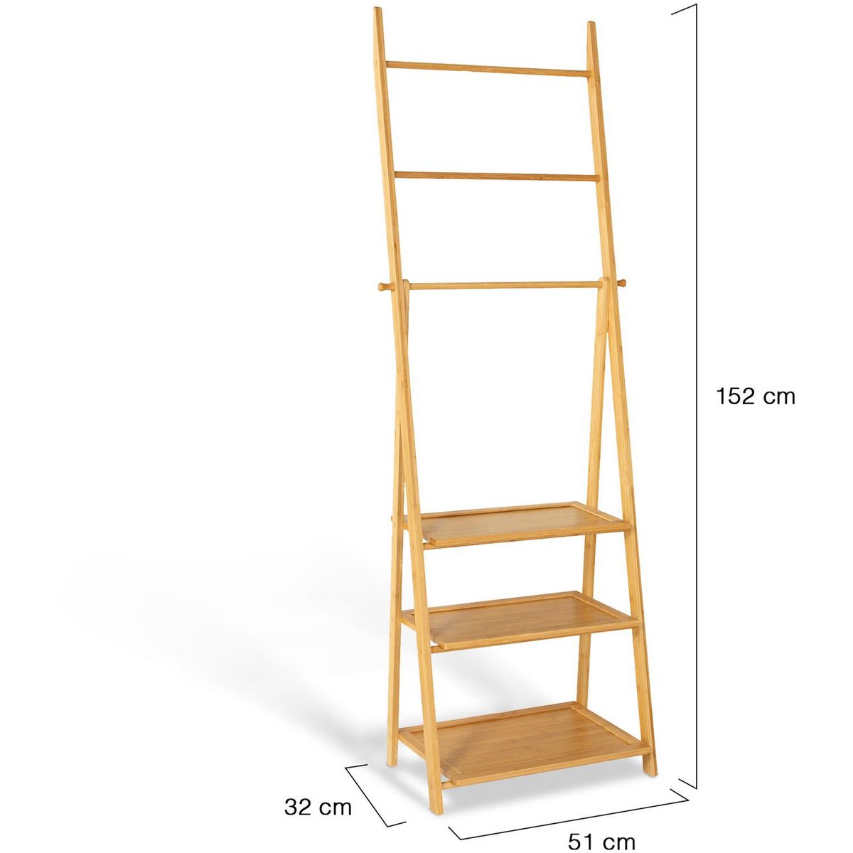 Porte serviettes pliable 3 étagères en bambou MAOA