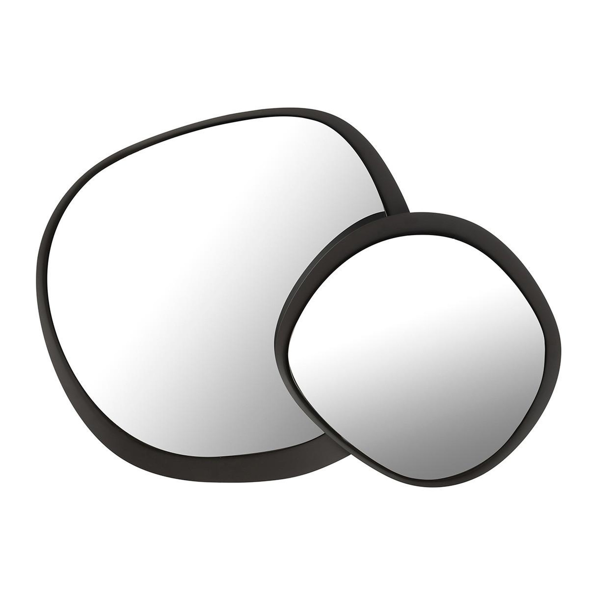 Voir la diapositive 4 : J-LINE Miroir Mural en Métal  Lorenzo  60cm Noir
