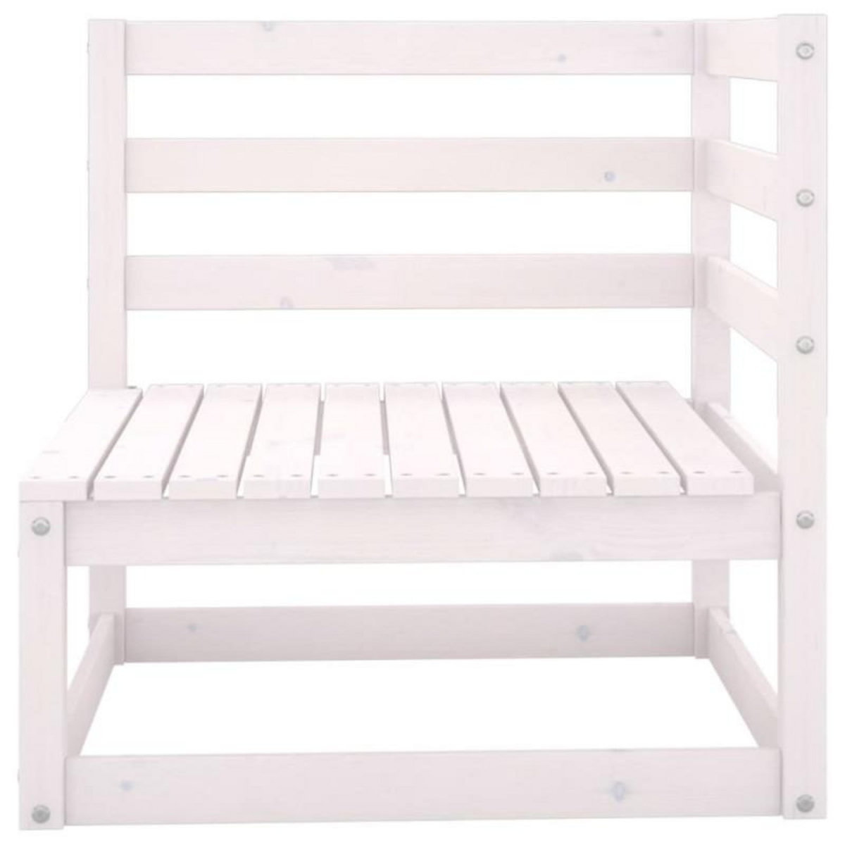 VIDAXL Salon de jardin 2 pcs avec coussins Blanc Bois de pin massif