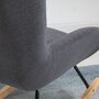 HOMCOM Fauteuil à bascule oreilles rocking chair grand confort accoudoirs assise dossier garnissage mousse haute densité lin gris