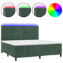 Voir la diapositive 2 : VIDAXL Sommier a lattes de lit matelas et LED Vert fonce 200x200 cm