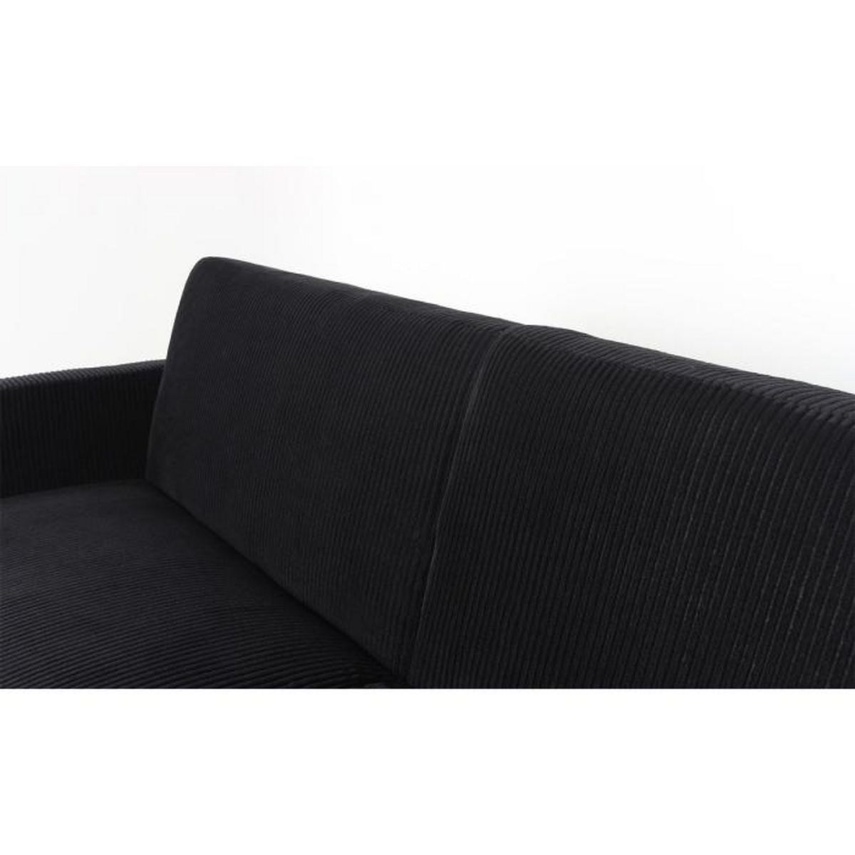 Paris Prix Canapé Convertible en Velours  Garry  220cm Noir