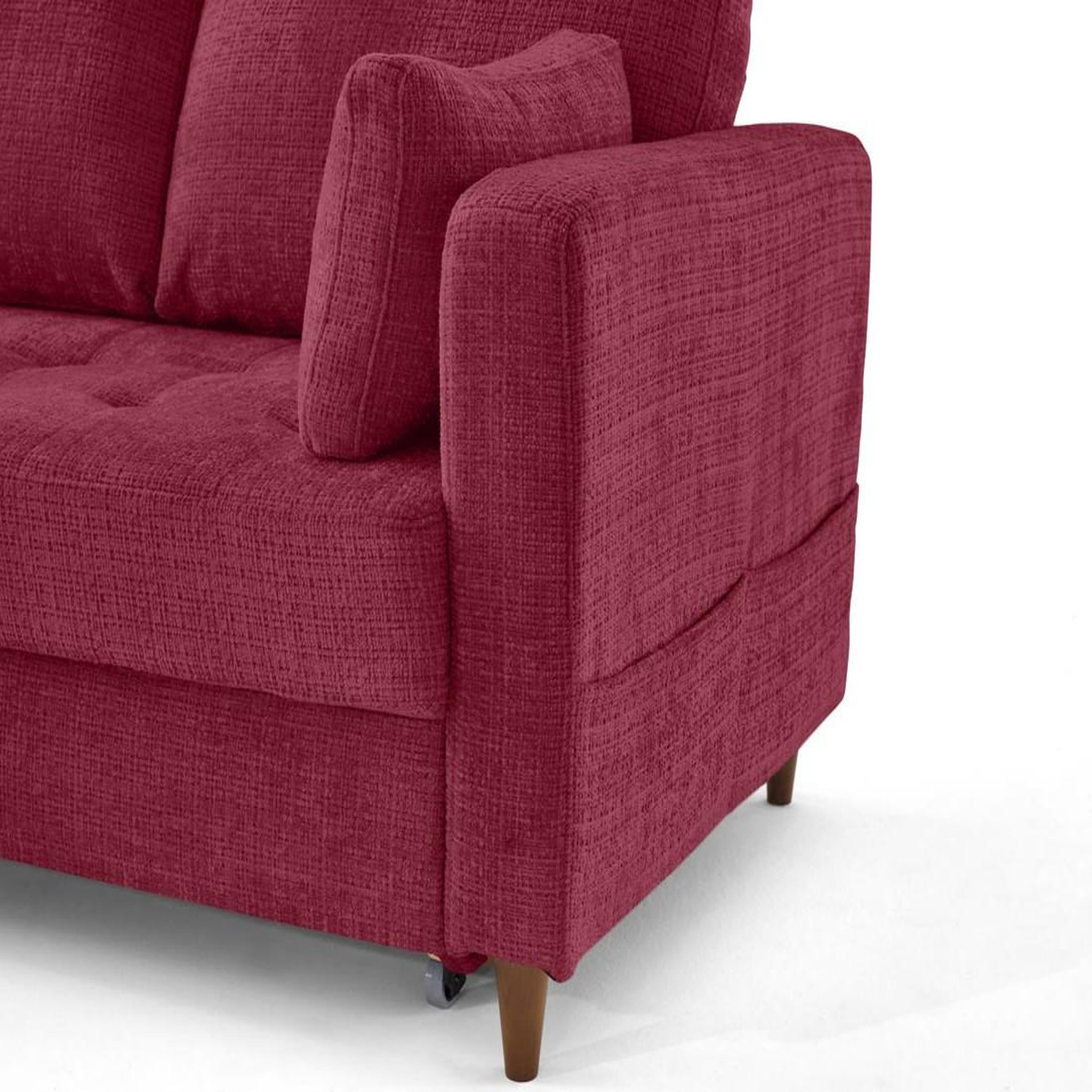 Voir la diapositive 6 : BEST MOBILIER Anna - canapé d'angle gauche 5 places convertible en velours texturé