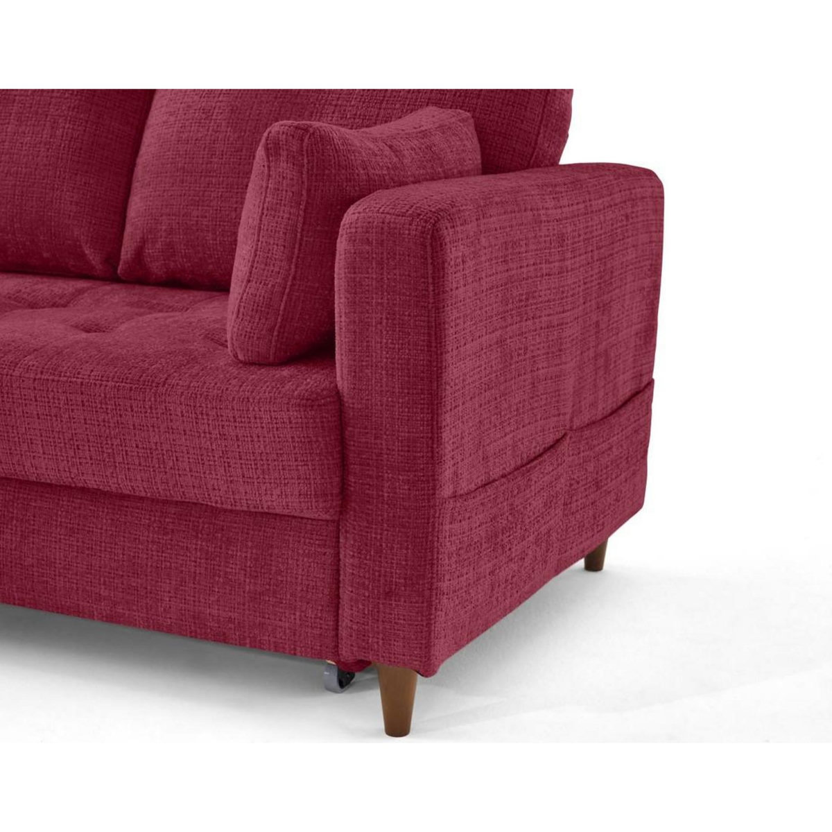 LISA DESIGN Anna - canapé d'angle gauche 5 places convertible en velours texturé