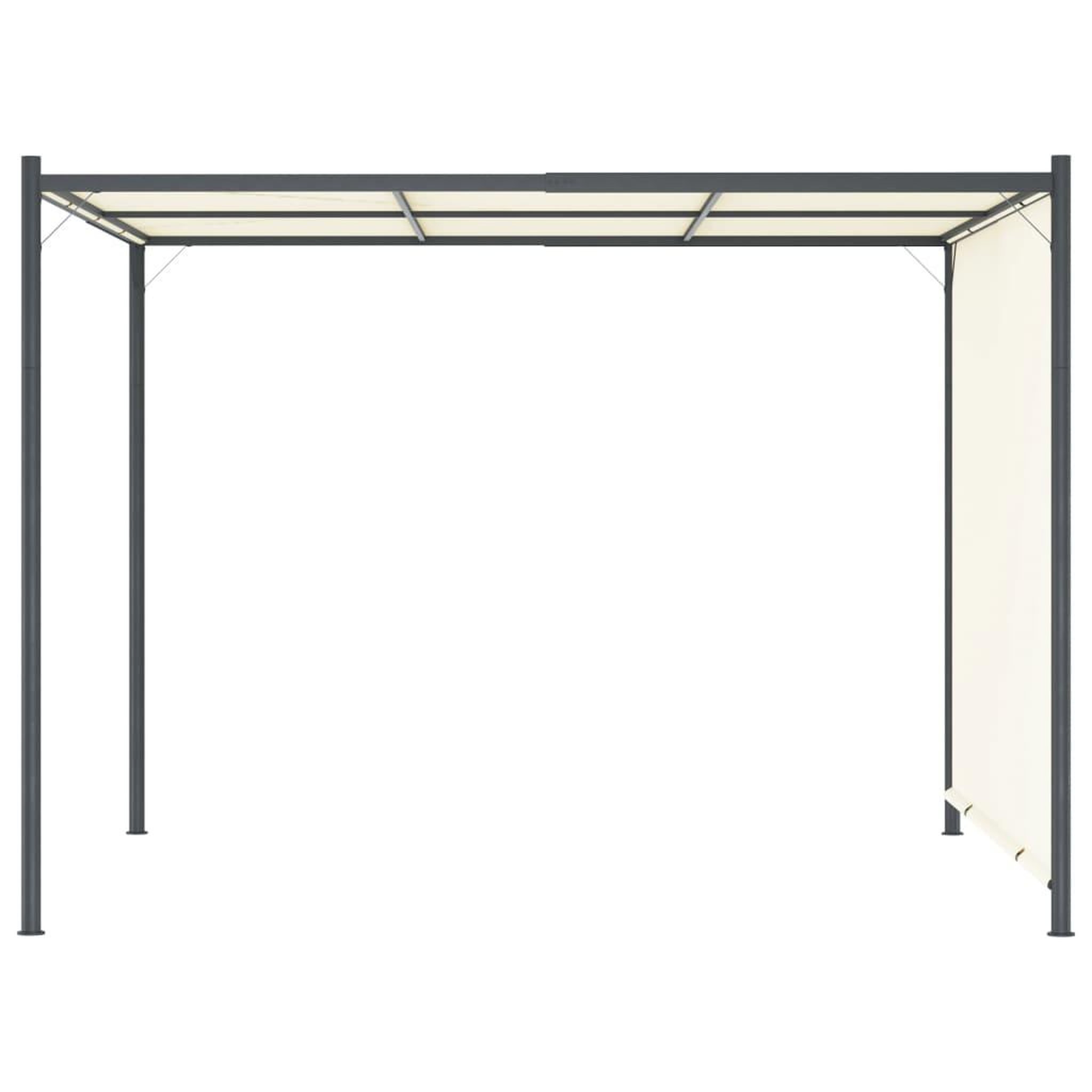 Voir la diapositive 2 : VIDAXL Pergola avec toit reglable Creme Blanc 3x3 m Acier