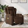 Voir la diapositive 1 : VIDAXL Fauteuil inclinable de massage electrique marron tissu
