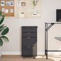 Voir la diapositive 3 : VIDAXL Armoire roulante avec tiroirs MOSS gris bois de pin solide