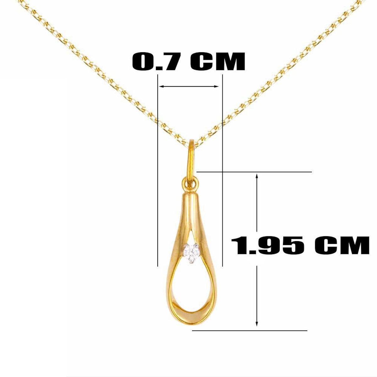 L'ATELIER D'AZUR Collier - Pendentif Or Jaune Forme Goutte Serti d'un Zirconium