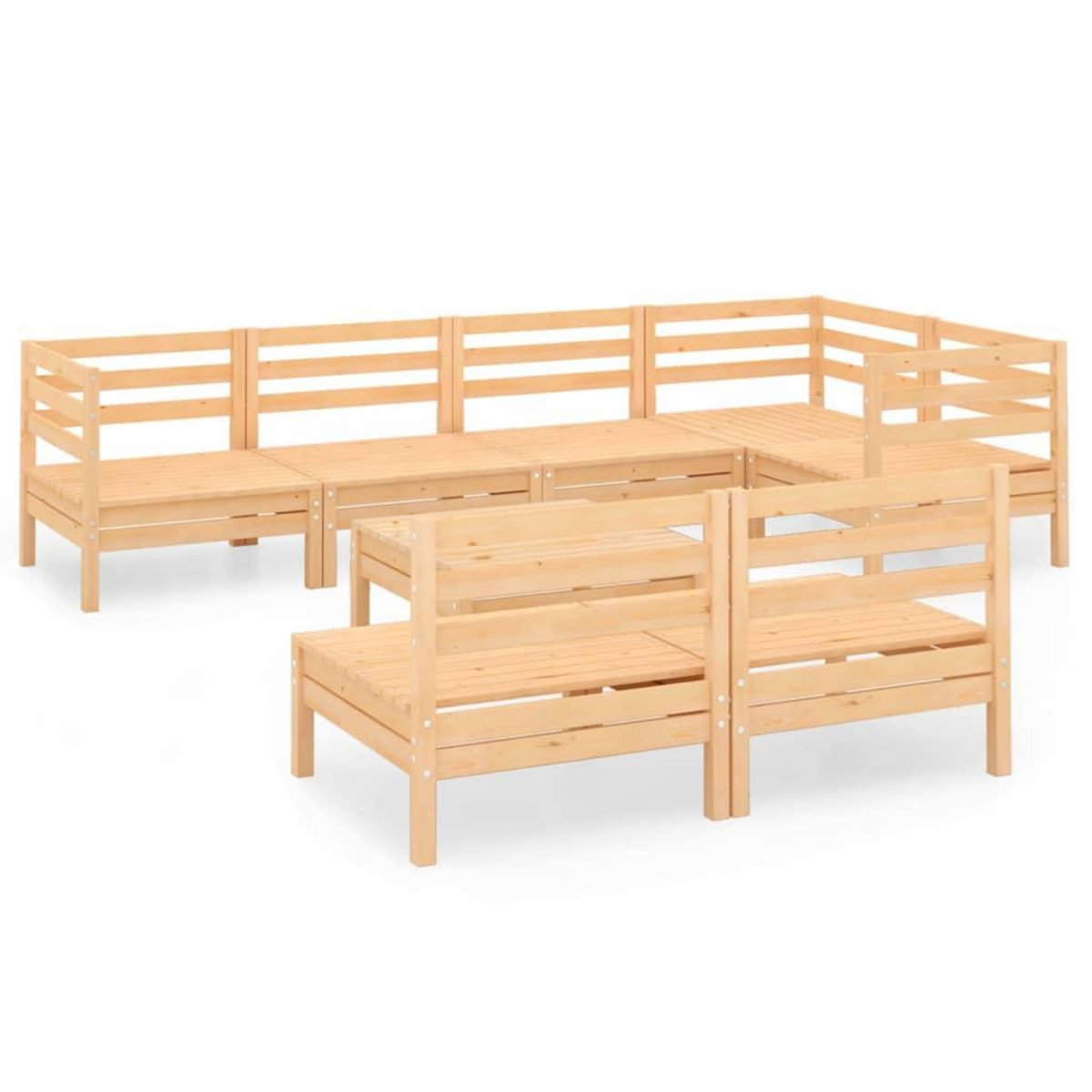 VIDAXL Salon de jardin 8 pcs Bois de pin massif