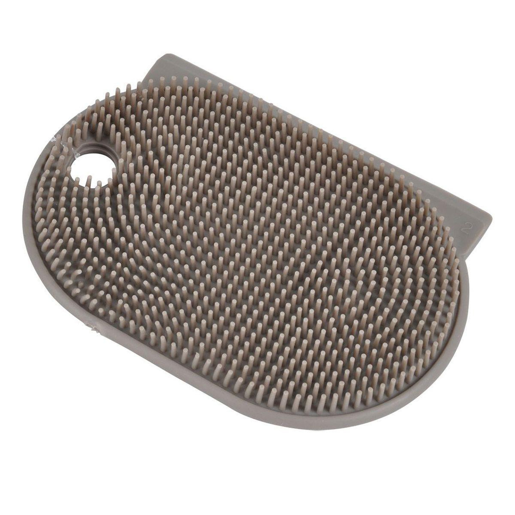 HOMEA Brosse multifonction silicone  plate  12cm taupe