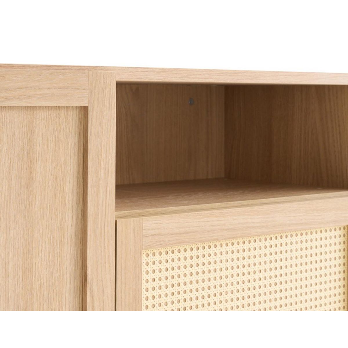 BEST MOBILIER Mathilde - buffet bas - bois et cannage - 170 cm