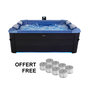 Voir la diapositive 2 : MSpa Spa rigide 6 places hydromassages. 4 coussins + 8 filtres + bâche incluse. OSLO SAPPHIRE. L 160 x P 160 x H 65 cm