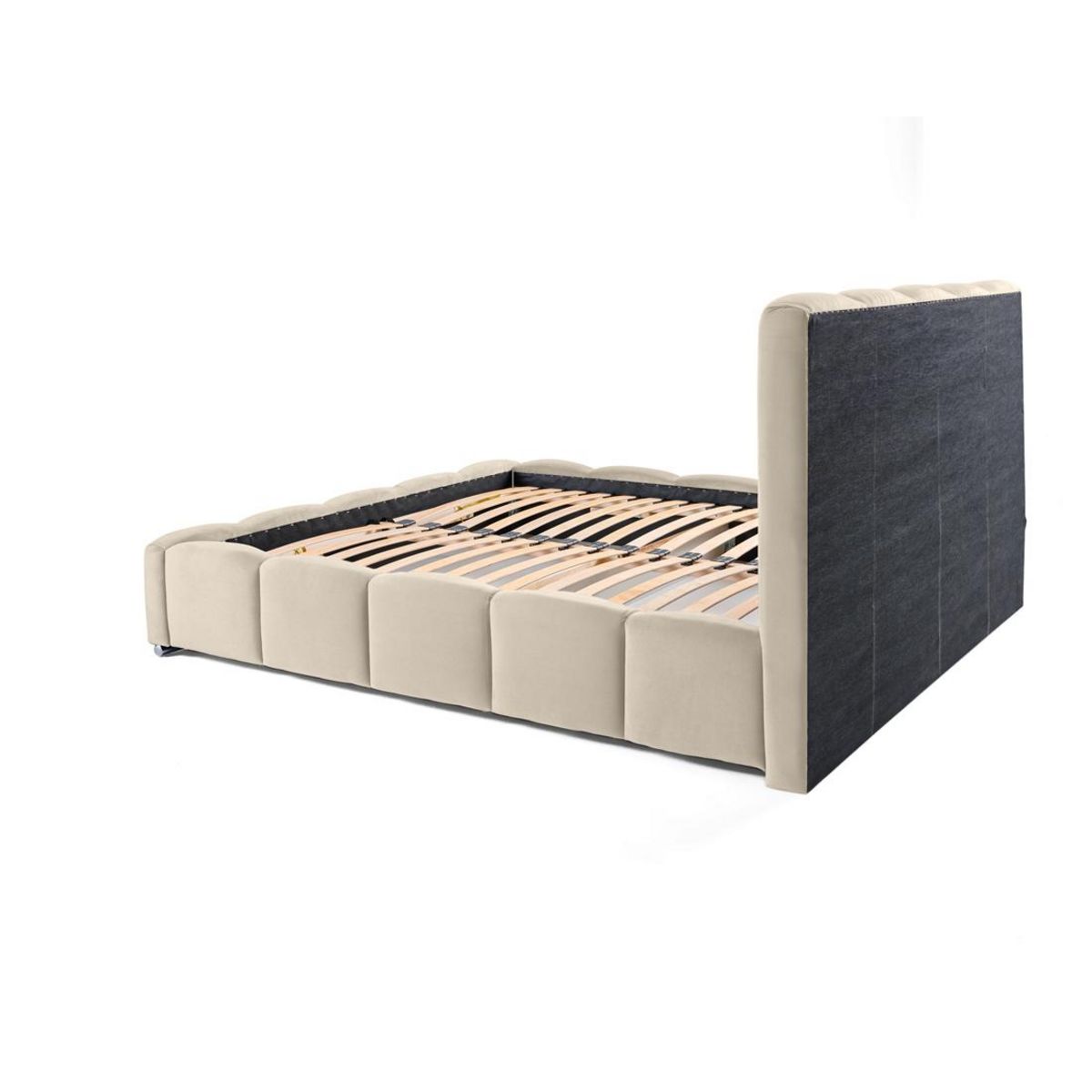 BEST MOBILIER Torreon - lit coffre - 140x200 - sommier inclus - en velours