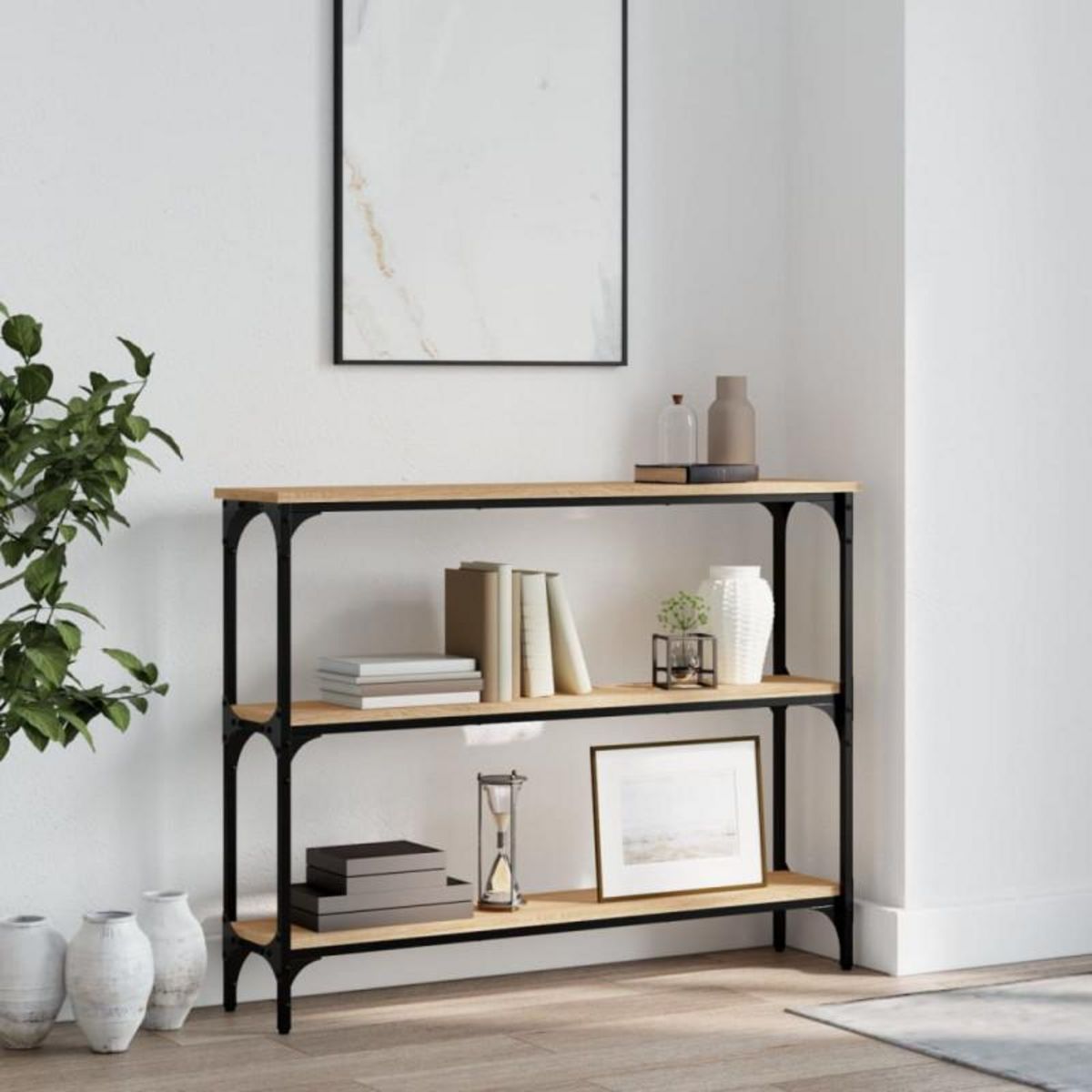 VIDAXL Table console chêne sonoma 100x22,5x75 cm bois d ingénierie