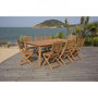 Voir la diapositive 5 : MARKET24 Ensemble repas de jardin 8 a 12 personnes - Table extensible 200/250/300 x 100cm + 8 chaises - Bois Eucalyptus FSC