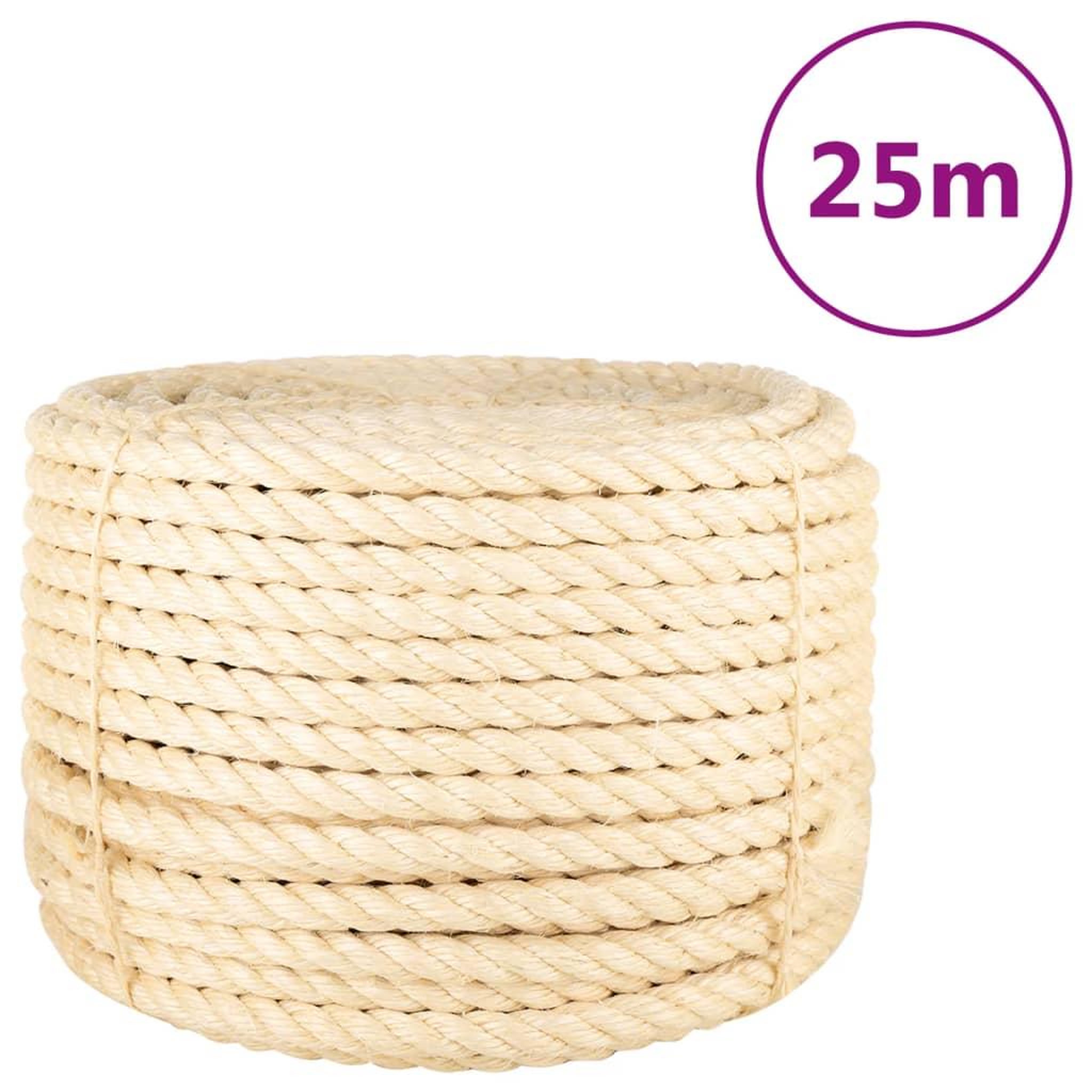 VIDAXL Corde 100 % sisal 20 mm 25 m