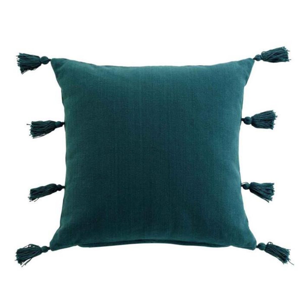 Paris Prix Coussin Déco à Pompons  Tasselina  45x45cm Pétrole